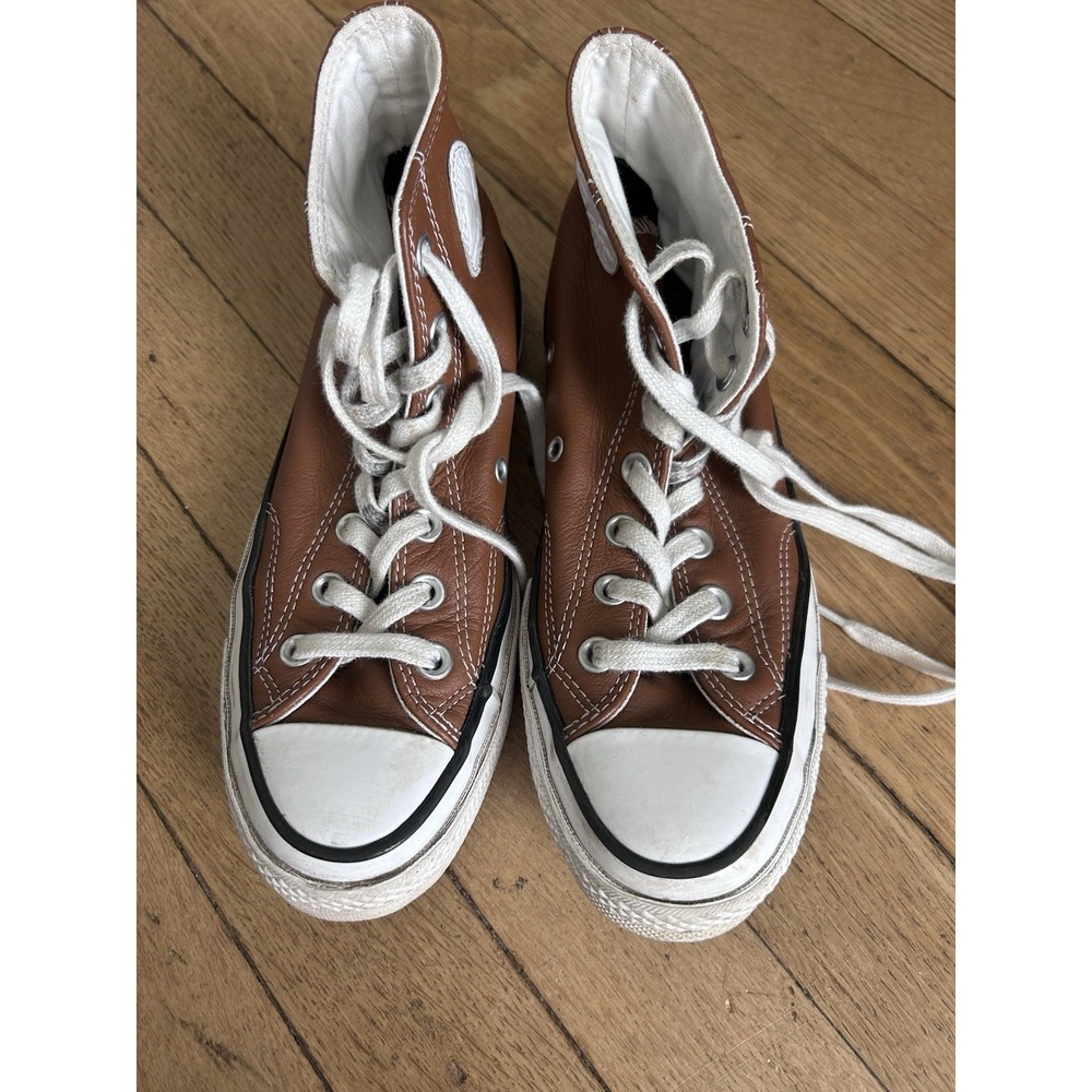 Converse Chuck Taylor All Star Leather High Top Brown Women's 6 Mens 4 - Picture 3 of 9